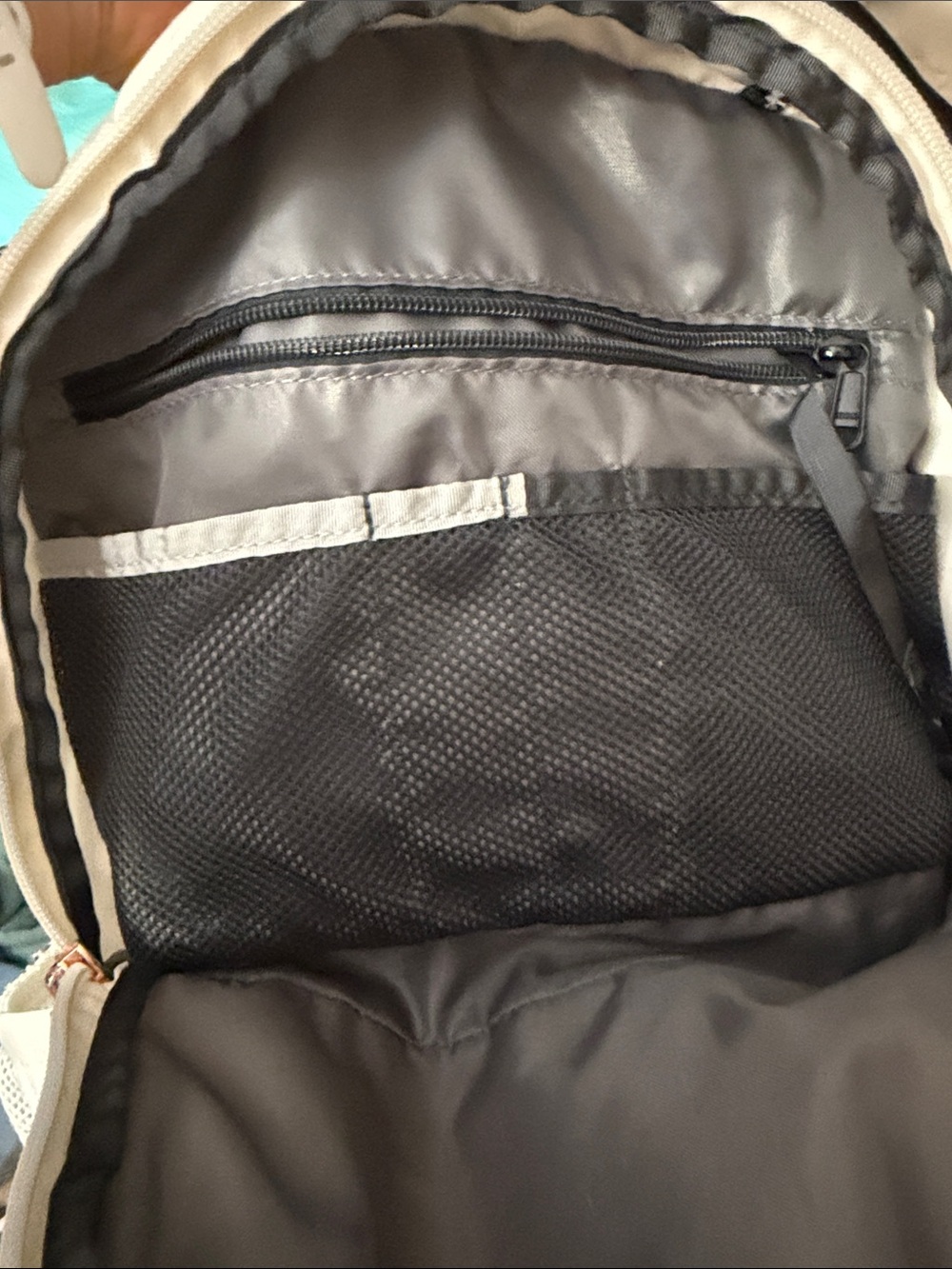 The North Face Jester Luxe Backpack in Cream with Rose Gold Accents - Picture 13 of 15